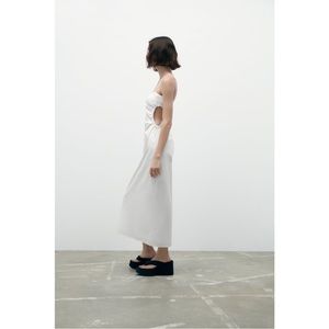ZARA ~CUT OUT GABARDINE MIDI DRESS (NWT)